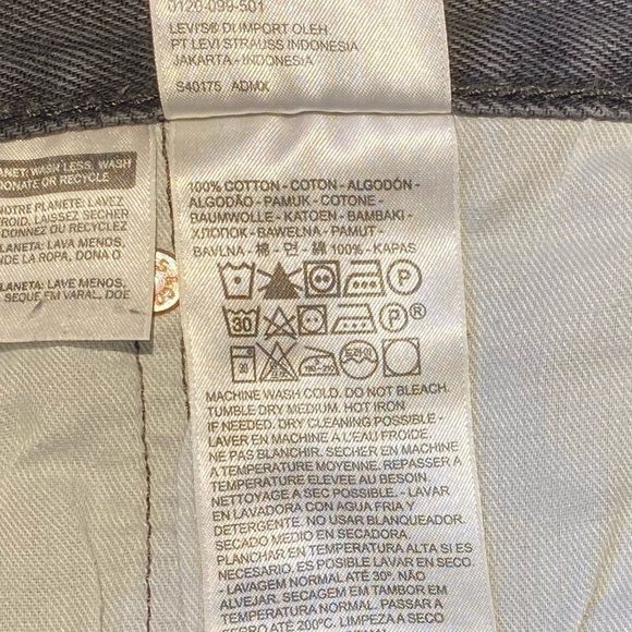 LEVI STRAUSS & CO. 501 MENS GRAY/BLACK JEANS BUTTON CLOSURE 100% COTTON 38W, 36L - Picture 14 of 14